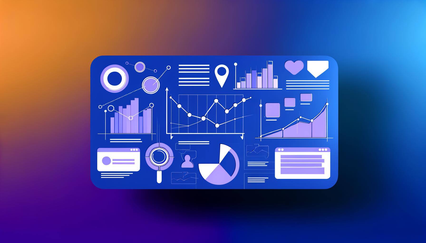 An image of charts and graphs, showing diverse marketing channel landscape with digital platforms