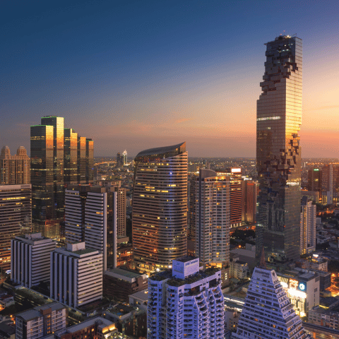 Bangkok CBD cityscape, Thai consumers